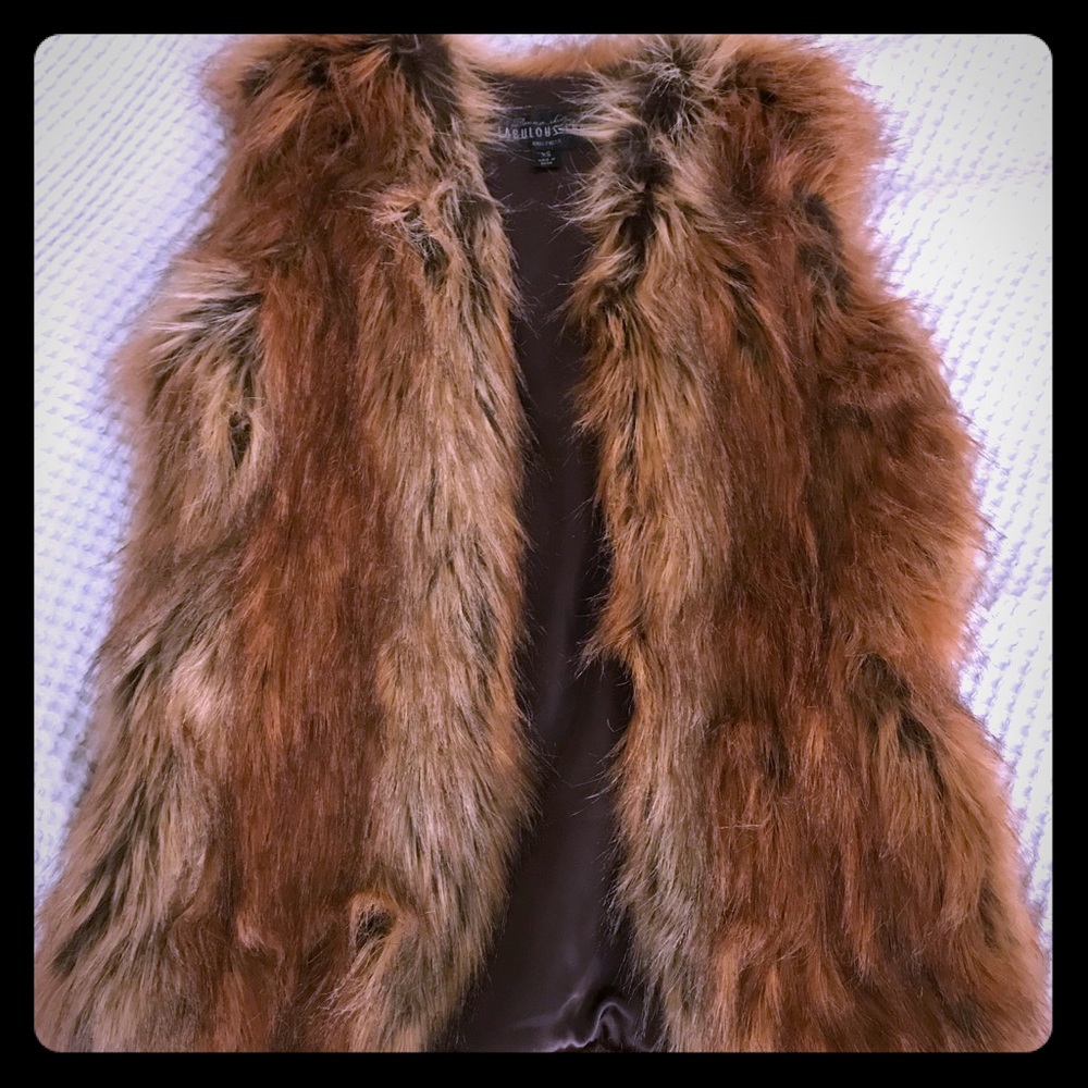 Chestnut Brown Faux Fur vest